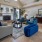 a lounge with couches and a fireplace