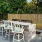 a grilling station with chairs